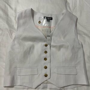 K Crew Linen Blend Vest Size 6